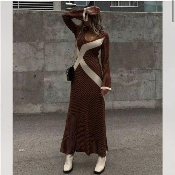 NEW Zara Blogger Favorite Geometric Print Maxi Dress - Picture 12 of 12